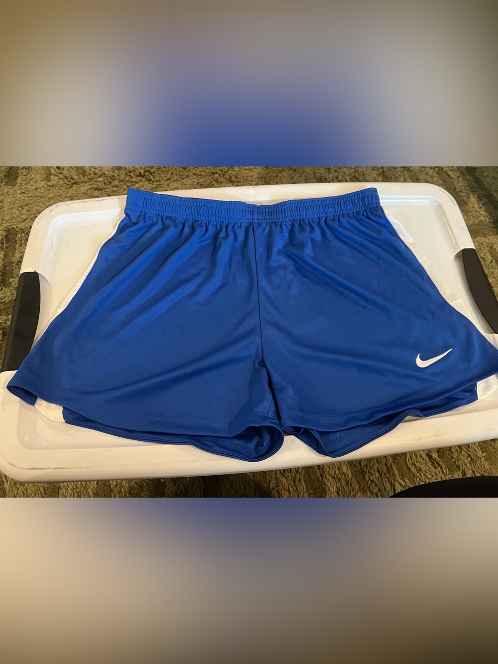 NWT Nike Dri-FIT Academy Women’s Soccer Shorts | blue and white | Medium